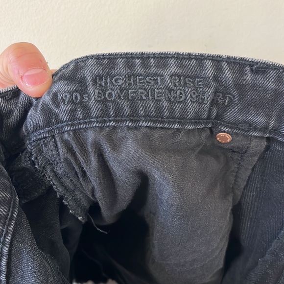 American Eagle Highest Rise 90s Boyfriend Short Black Denim Shorts Size 8 - Picture 10 of 11